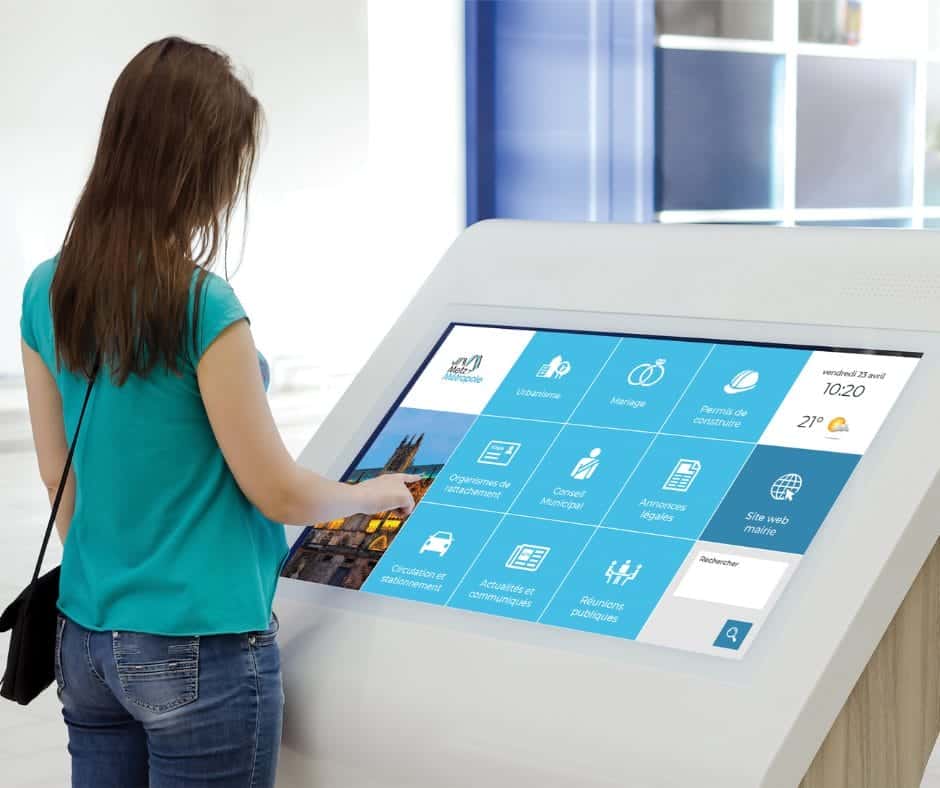 Borne affichage dynamique interactif