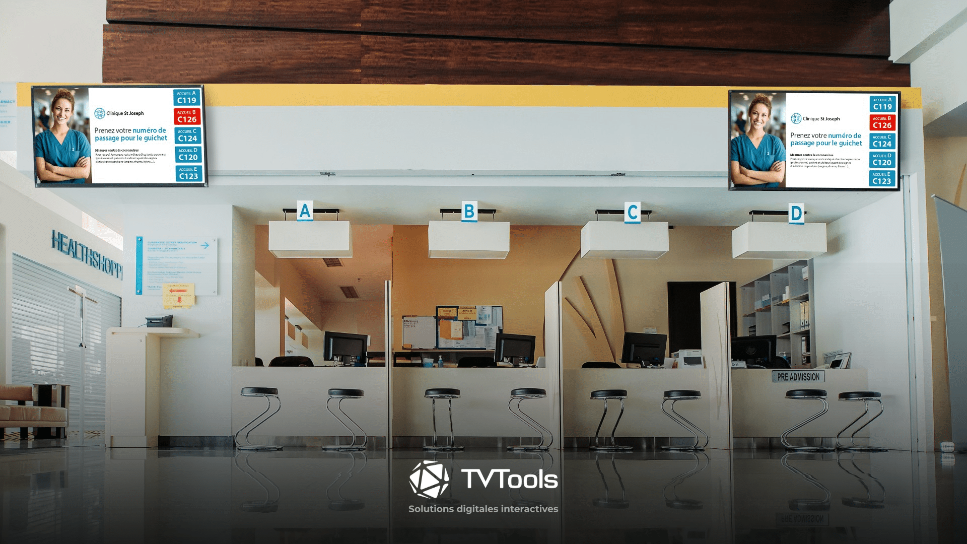 Installation d'une solution GFA TVTools dans un hopital.