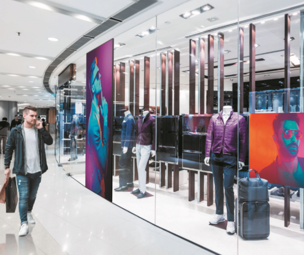Ecran vitrine magasin